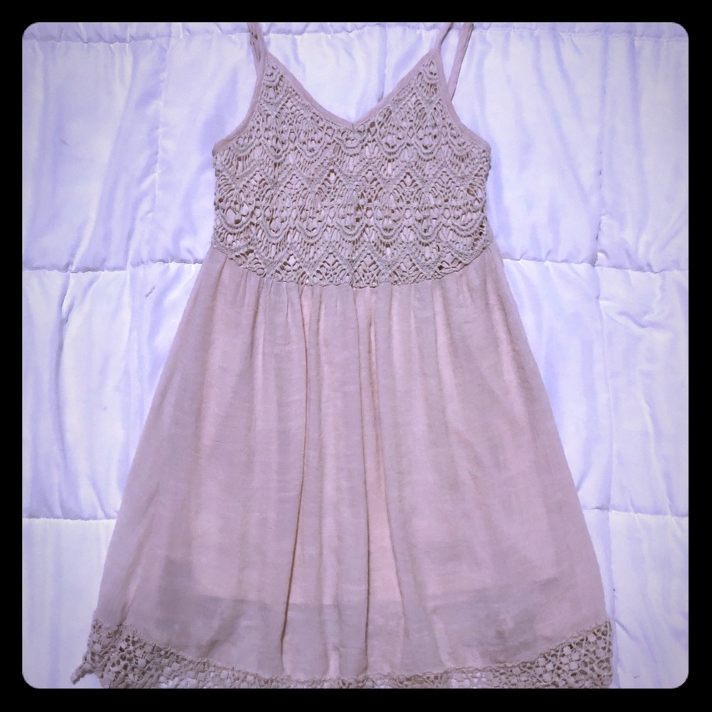 Soft pink lace dress